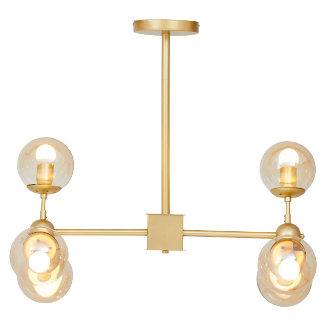 premier housewares Abira Six Arm Gold Finish Pendant Light
