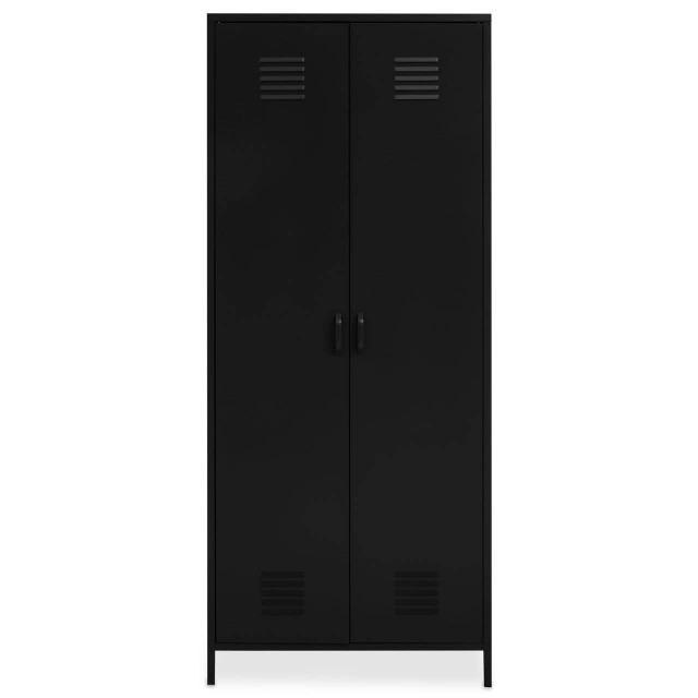 Premier Housewares Academy Black Two Door Locker Style Wardrobe