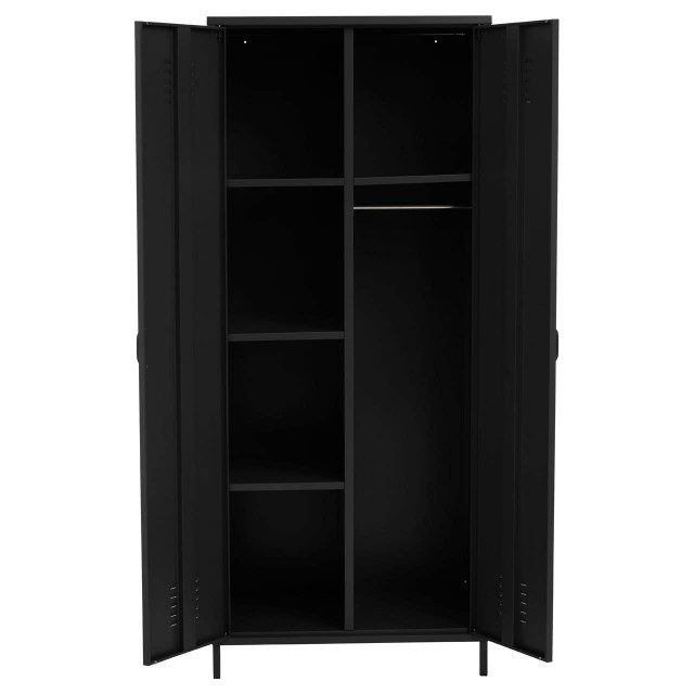 Premier Housewares Academy Black Two Door Locker Style Wardrobe