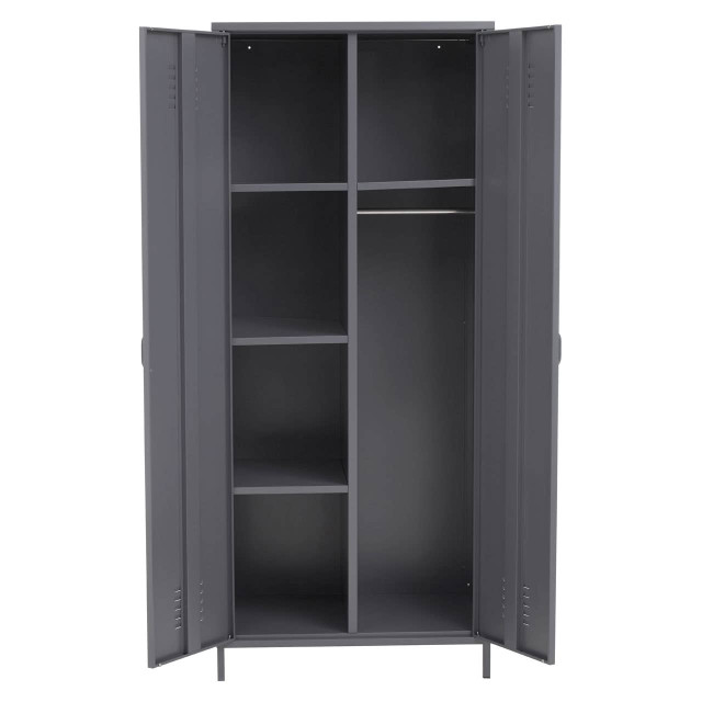 Premier Housewares Academy Grey Two Door Locker Style Wardrobe