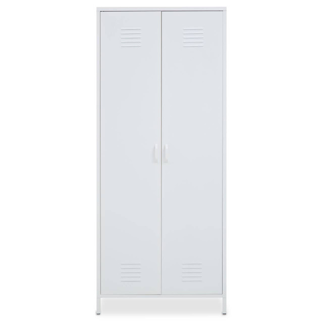 Premier Housewares Academy White Two Door Locker Style Wardrobe