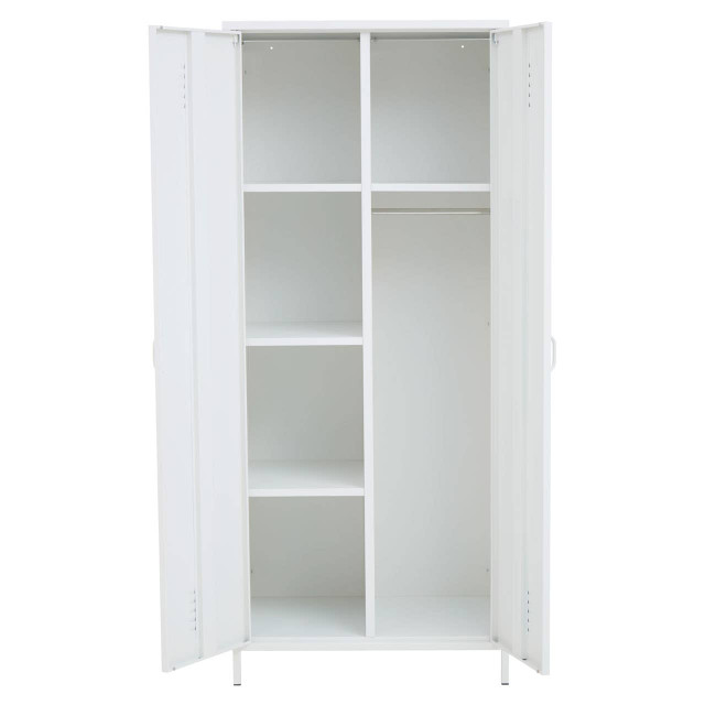 Premier Housewares Academy White Two Door Locker Style Wardrobe