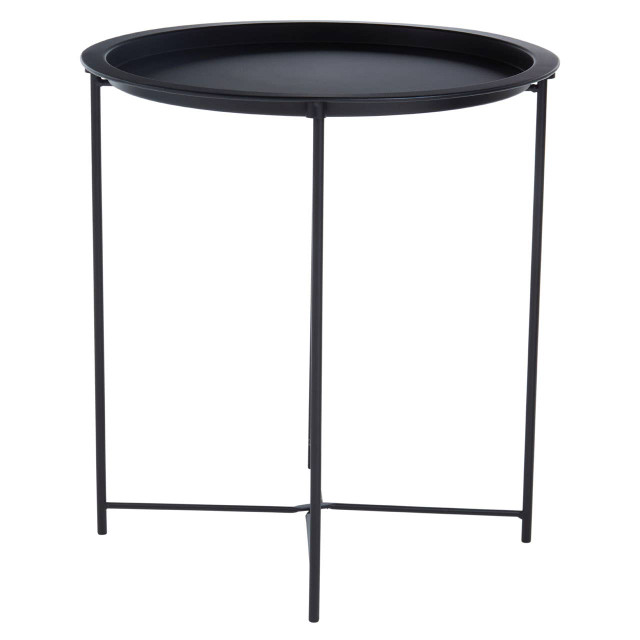 Premier Housewares Acero Black Metal Round Side Table