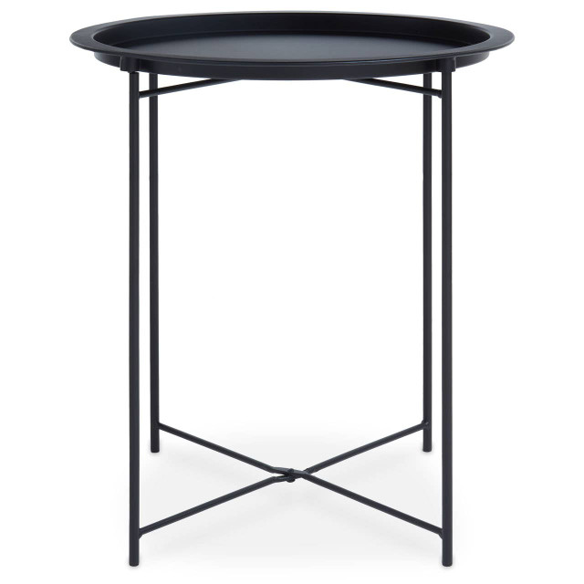 premier housewares Acero Black Metal Round Side Table