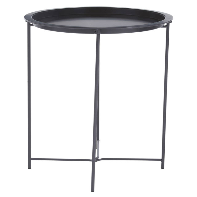 Premier Housewares Acero Grey Metal Round Side Table