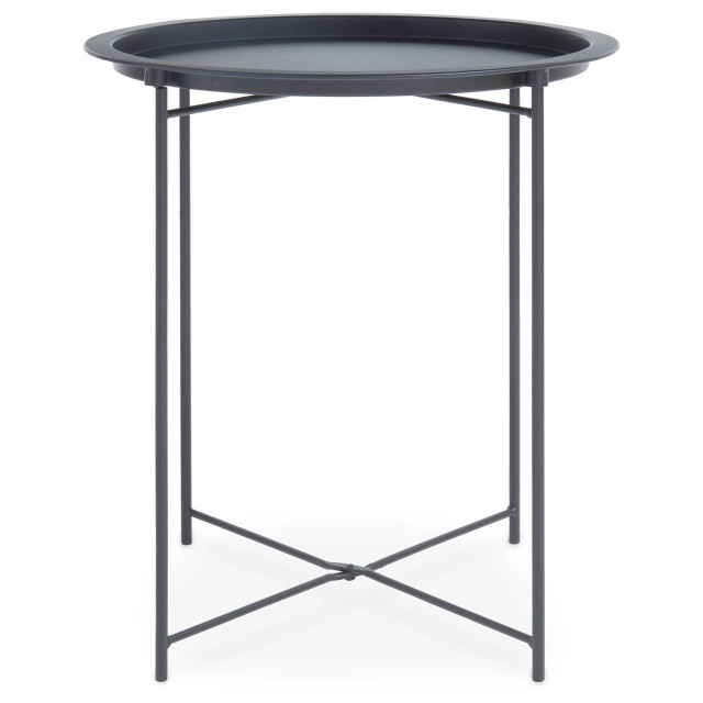 premier housewares Acero Grey Metal Round Side Table