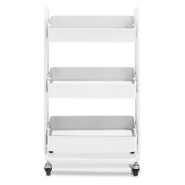 premier housewares Acero Three Tier White Metal Trolley