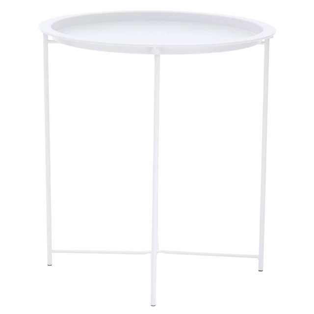 Premier Housewares Acero White Metal Round Side Table