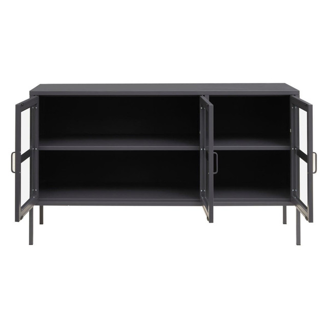 Premier Housewares Acier Three Door Grey Metal Sideboard