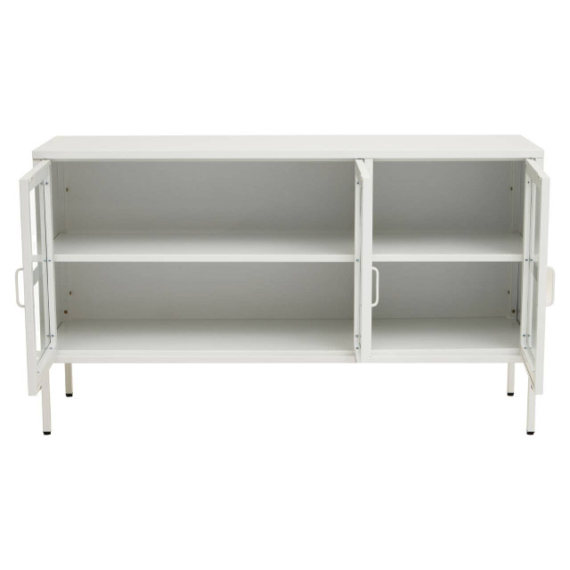 Premier Housewares Acier Three Door White Metal Sideboard