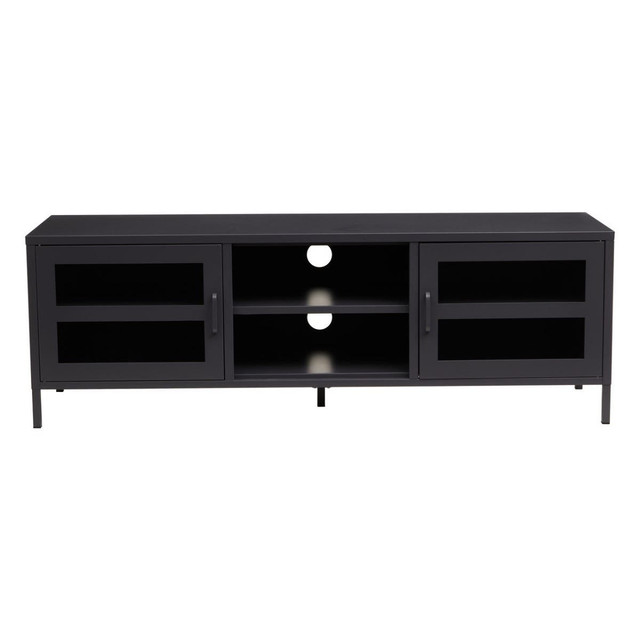 premier housewares Acier Two Door Black Metal Media Unit