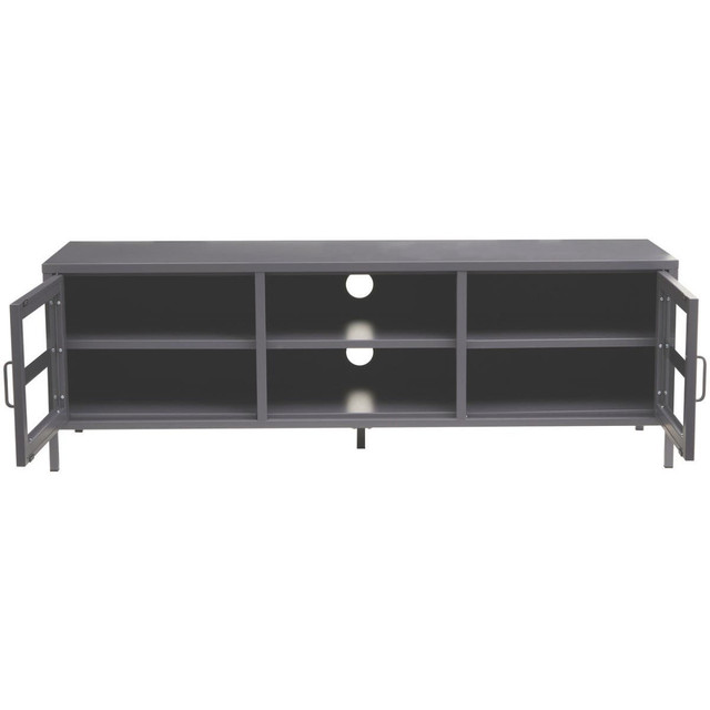 Premier Housewares Acier Two Door Grey Metal Media Unit