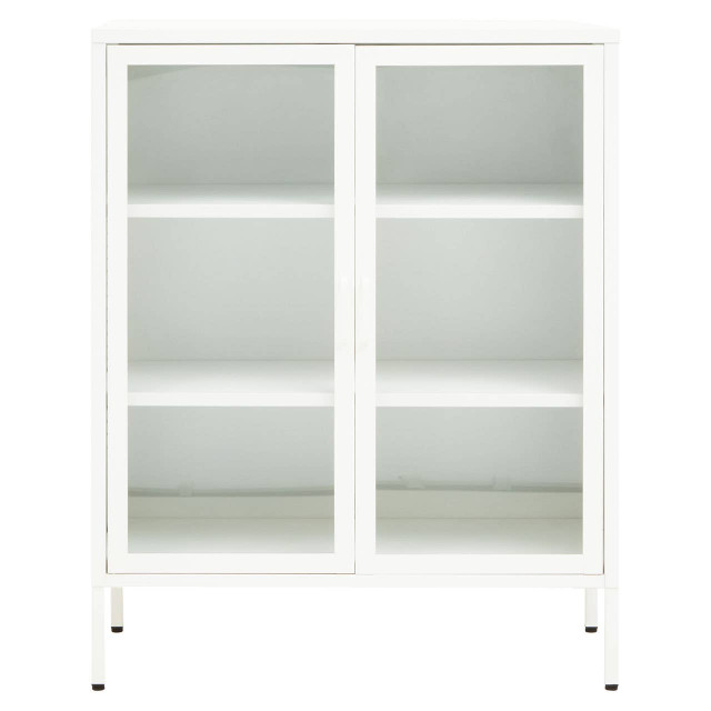 premier housewares Acier Two Door White Metal Cabinet