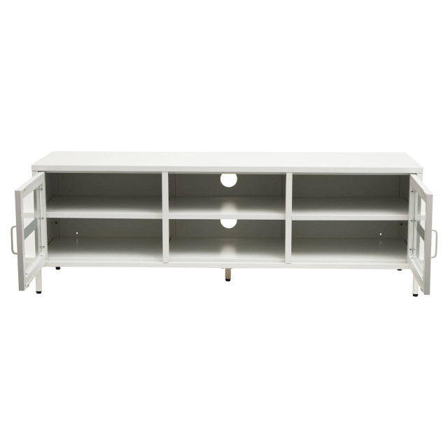 Premier Housewares Acier Two Door White Metal Media Unit