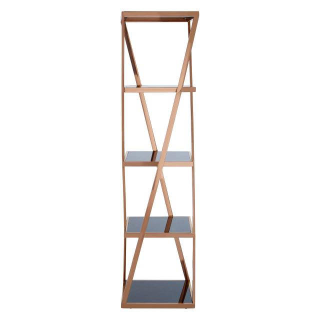 Premier Housewares Ackley 5 Tier Rose Gold Shelf Unit