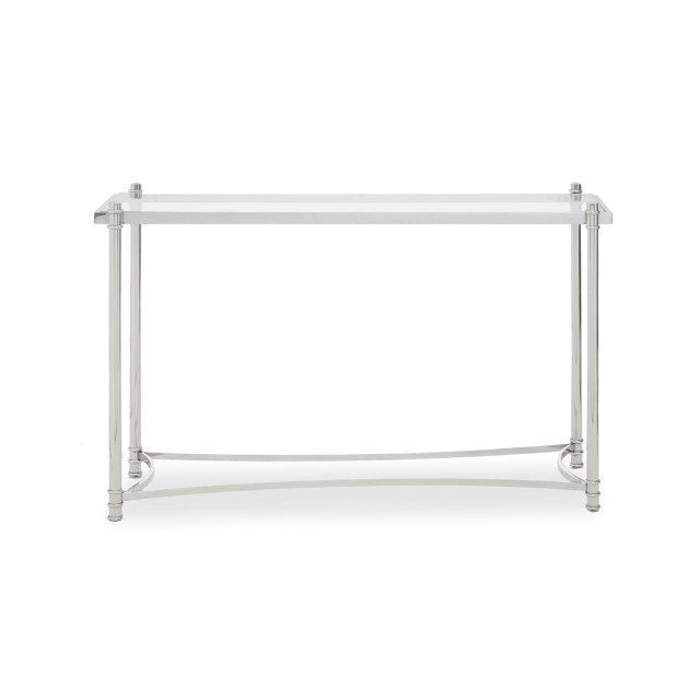 premier housewares Ackley Silver Console Table with Clear Glass