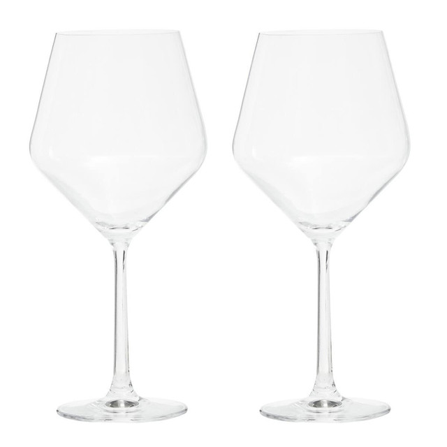 Premier Housewares Ada Set Of 2 Crystal Burgundy Glasses