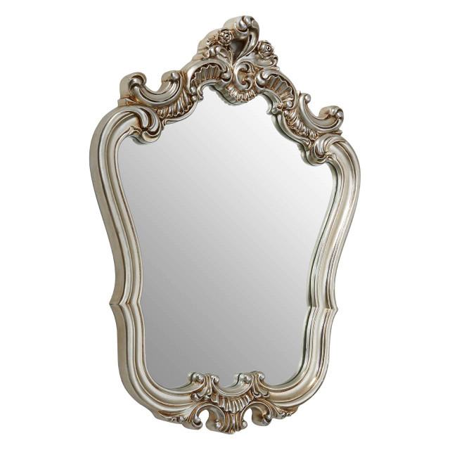 Premier Housewares Adelere Champagne Finish Rose Crest Wall Mirror