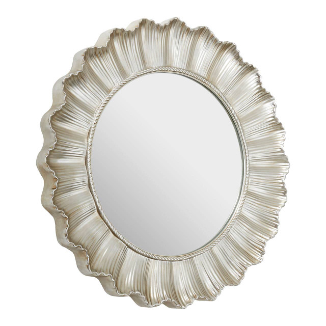 Premier Housewares Adelere Champagne Finish Scallop Wall Mirror