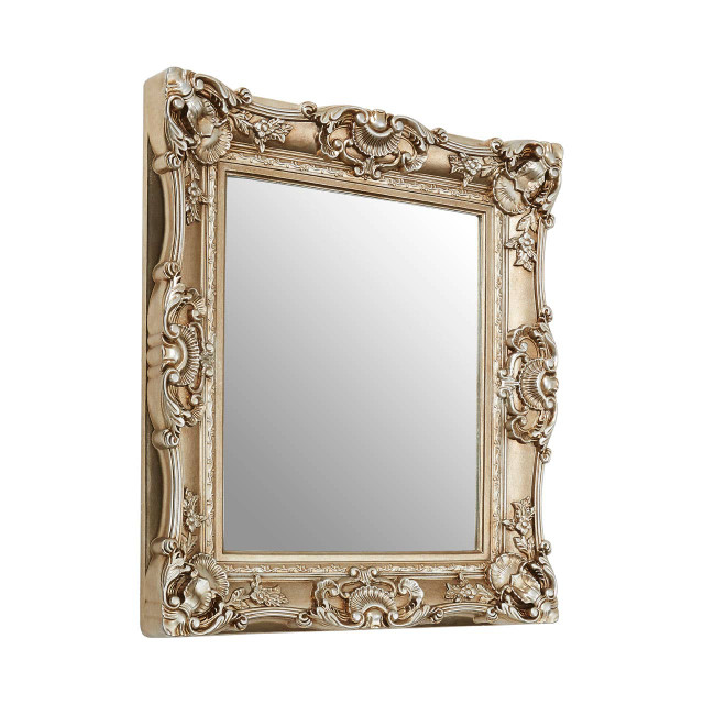 Premier Housewares Adelere Champagne Finish Square Ornate Wall Mirror