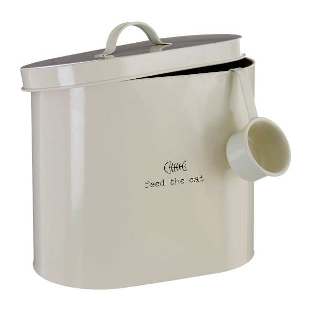 Premier Housewares Adore Pets 6.5Ltr Cream Cat Food Storage Bin With Scoop
