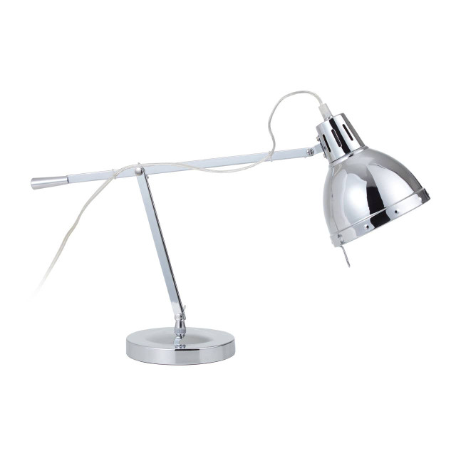 Premier Housewares Adura Adjustable Desk Table Lamp In Pink And Chrome