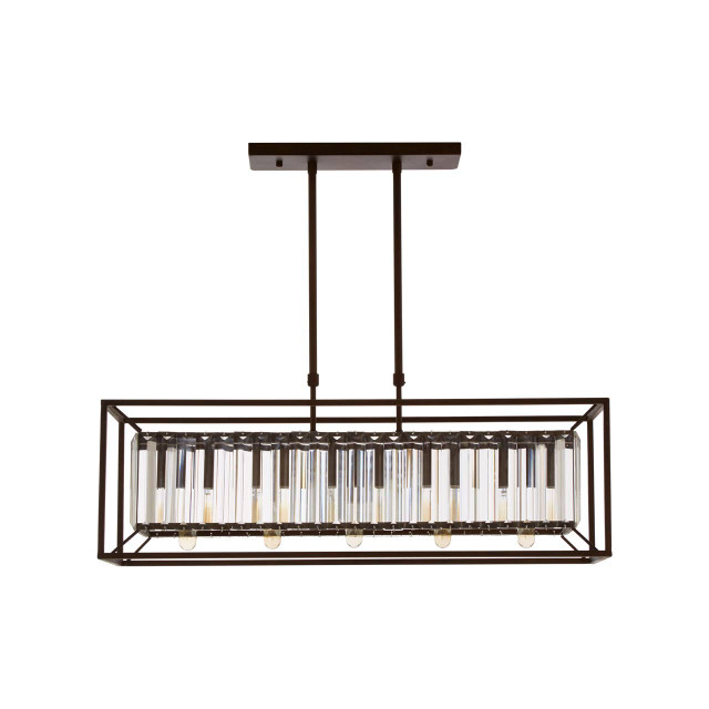 Premier Housewares Akiko 5 Bulb Dark Bronze And Glass Ceiling Light