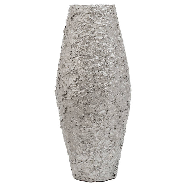 Premier Housewares Akola Large Silver Textured Metal Vase