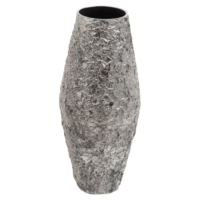 Premier Housewares Akola Large Silver Textured Metal Vase
