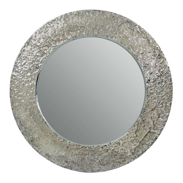 Premier Housewares Akola Nickle Finish Round Wall Mirror