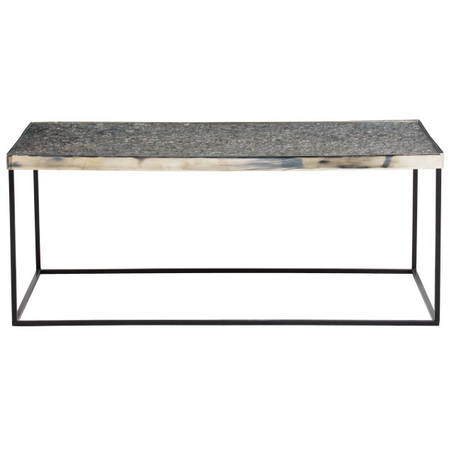 Premier Housewares Akola Rectangle Coffee Table In Silver And Glass