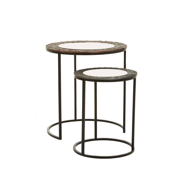 Premier Housewares Akola Set Of 2 Round Nesting Tables