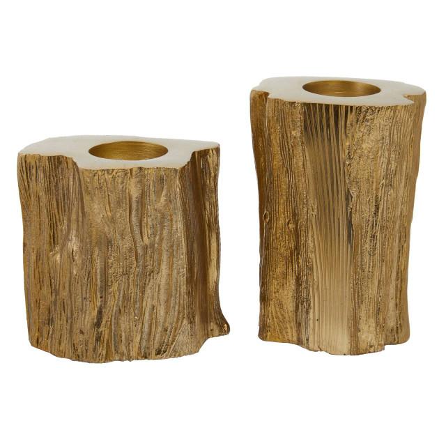 Premier Housewares Akola Set Of Two Gold Tealight Holders