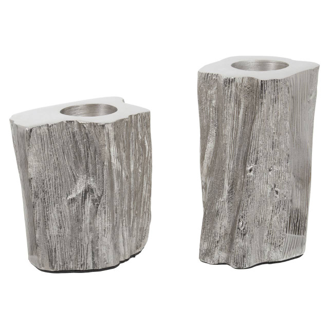 Premier Housewares Akola Set Of Two Silver Tealight Holders