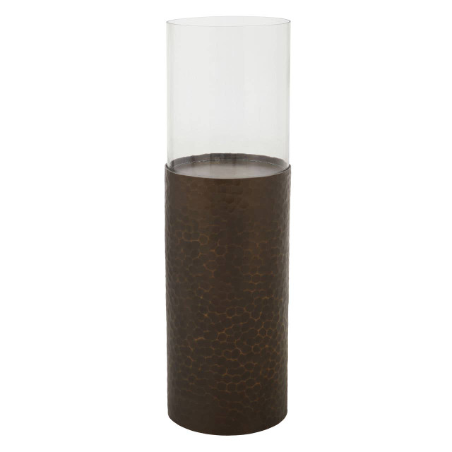 premier housewares Akola Small Floor Standing Candle Holder in Antique Gold