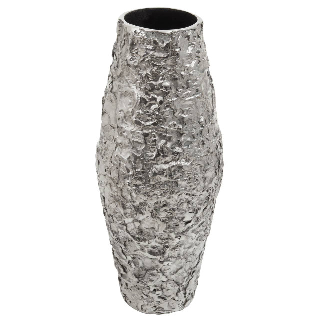 Premier Housewares Akola Small Silver Textured Metal Vase