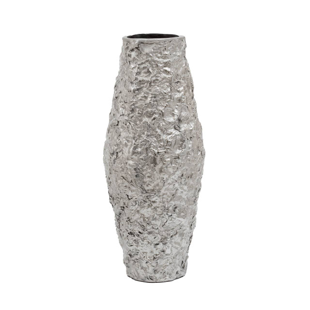 premier housewares Akola Small Silver Textured Metal Vase