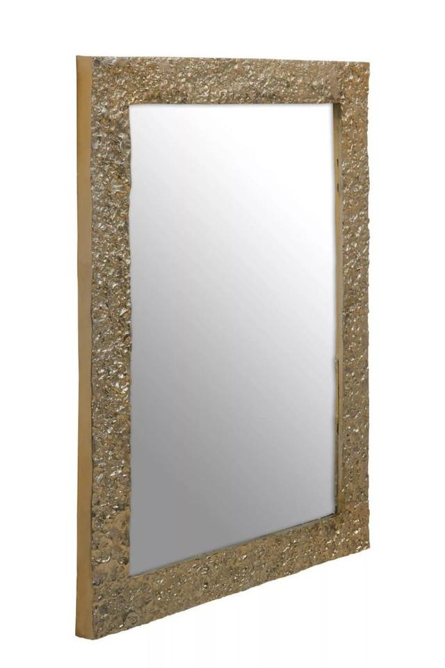 Premier Housewares Akola Textured Gold Finish Rectangular Wall Mirror