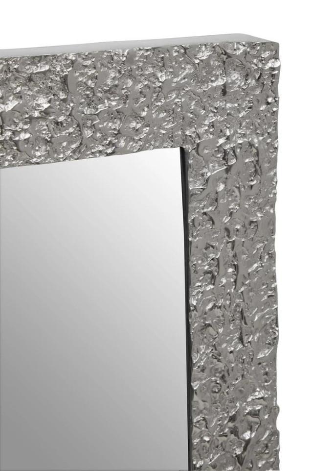 Premier Housewares Akola Textured Silver Frame Rectangular Wall Mirror