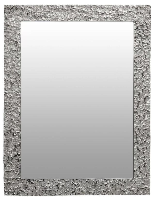 premier housewares Akola Textured Silver Frame Rectangular Wall Mirror