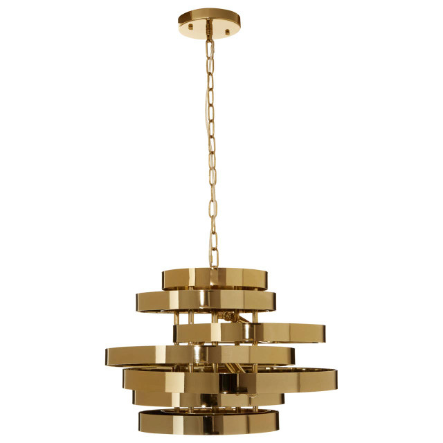 Premier Housewares Alana 4 Bulb Gold Finish Pendant Light