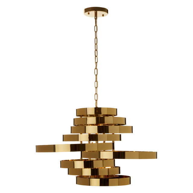 premier housewares Alana 5 Bulb Gold Finish Pendant Lamp