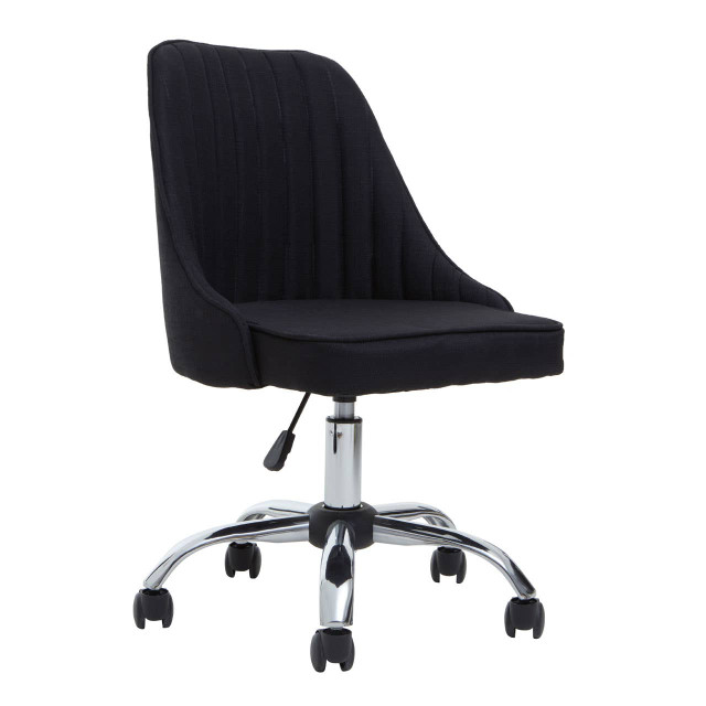 Premier Housewares Alexi Black Fabric Home Office Chair