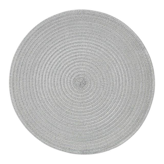 premier housewares Alice Round Silver Thread Woven Placemat