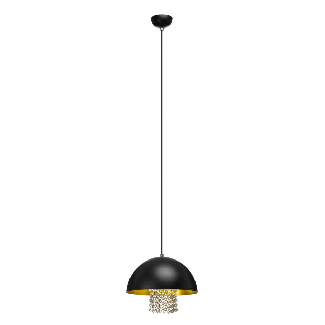 Premier Housewares Allaura Black Metal With Crystals Pendant Light