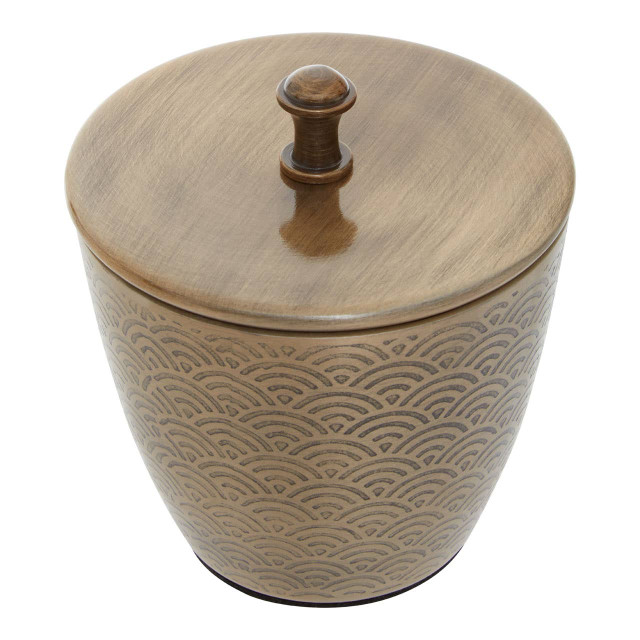 Premier Housewares Allegra Aluminium Gold Finish 300ml Bathroom Jar