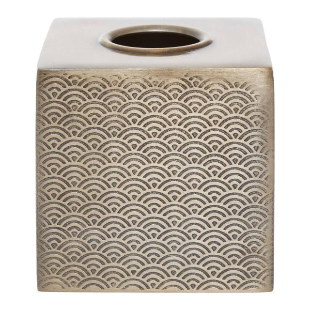 Premier Housewares Allegra Gold Etched Design Tissue Box