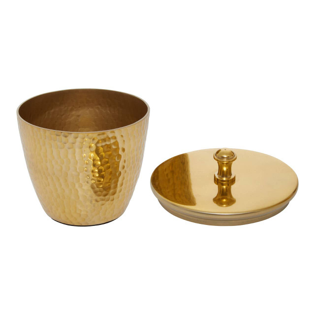 Premier Housewares Allegra Gold Finish Bathroom Jar