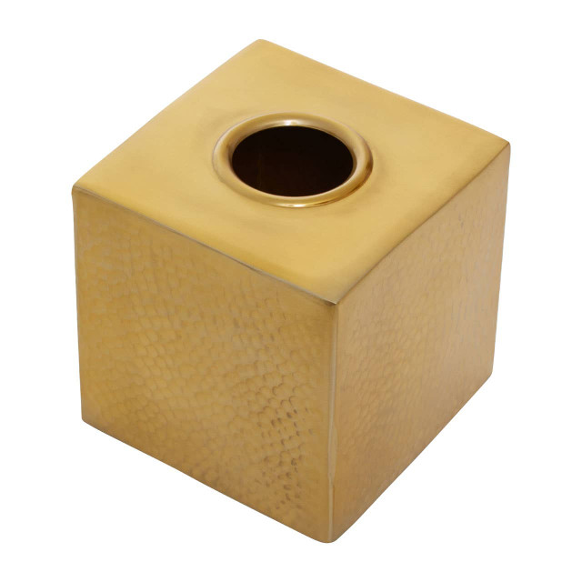 premier housewares Allegra Hammered Gold Finish Tissue Box