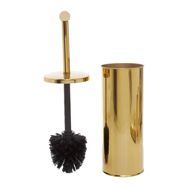 Premier Housewares Allegra Stainless Steel Toilet Brush With Gold Detail